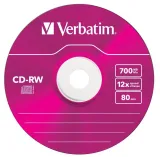 Диск CD-RW Verbatim 700Mb 12x Slim case (5шт) Color (43167)