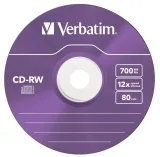 Диск CD-RW Verbatim 700Mb 12x Slim case (5шт) Color (43167)
