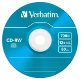 Диск CD-RW Verbatim 700Mb 12x Slim case (5шт) Color (43167)