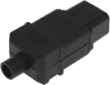 Вилка IEC 60320 C19, 16A, 250V, прямая, разборная, черная
