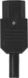 Вилка IEC 60320 C13, 10A, 250V, прямая, разборная, черная