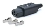Вилка IEC 60320 C13, 10A, 250V, прямая, разборная, черная
