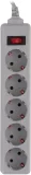 Сетевой фильтр Buro 500SL-3-G 3м (5 розеток) серый (пакет ПЭ)