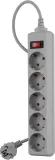 Сетевой фильтр Buro 500SL-3-G 3м (5 розеток) серый (пакет ПЭ)