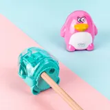 Точилка для карандашей ручная Deli Пингвин E0563 2 отверстия пластик ассорти блистер