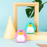 Точилка для карандашей ручная Deli Пингвин E0563 2 отверстия пластик ассорти блистер