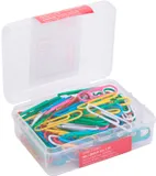 Скрепки Deli E0024 пластиковая оболочка 29мм ассорти (упак.:100шт) пластиковая коробка