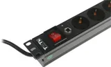 Блок распределения питания Lanmaster TWT-PDU19-16A8P-1.8 гор.размещ. 8xSchuko базовые 16A Schuko 1.8м