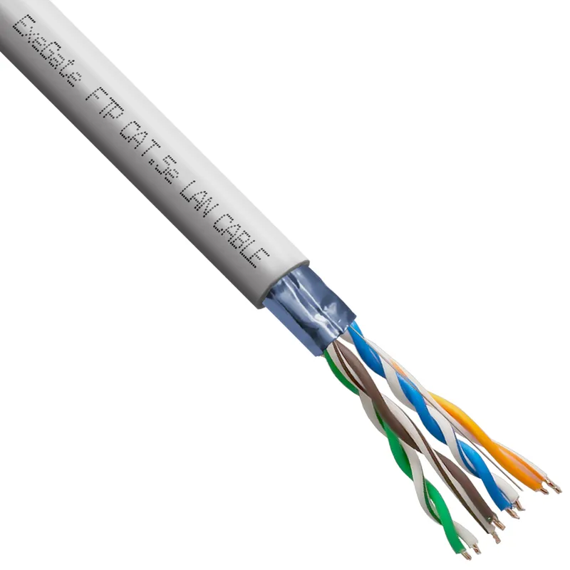 Кабель ExeGate FUTP4-C5e-CU-S26-IN-PVC-GY-305 FTP 4 пары кат.5e медь, 0.41мм (26AWG), экран, 305м, серый, PVC