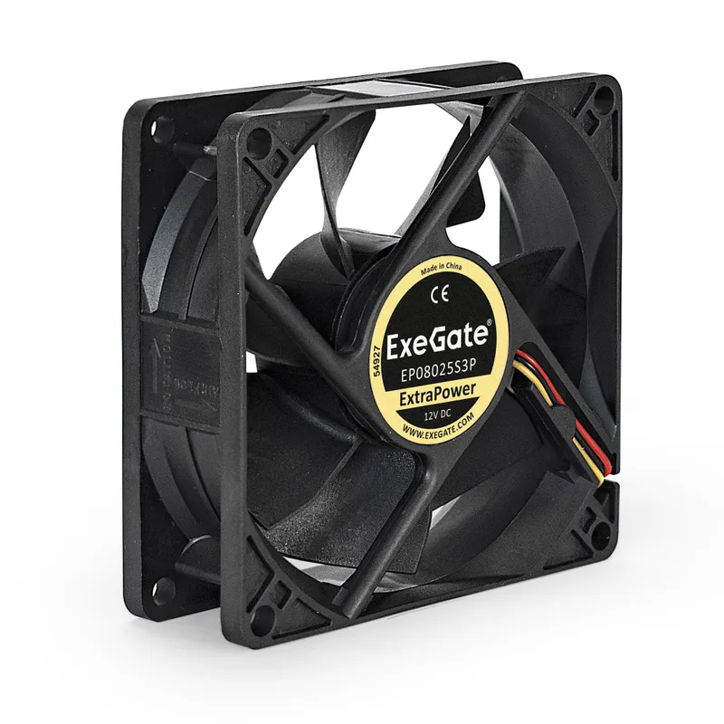 Вентилятор 12В DC ExeGate ExtraPower EP08025S3P (80x80x25 мм, Sleeve bearing (подшипник скольжения), 3pin, 2800RPM, 28dBA)