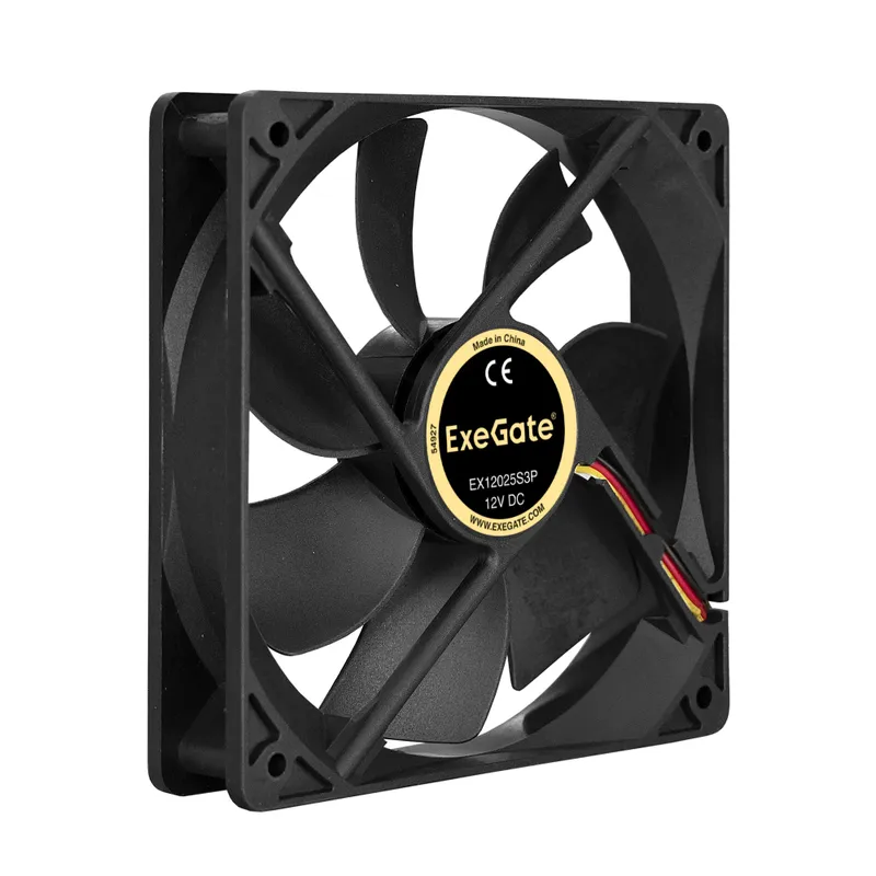 Вентилятор 12В DC ExeGate EX12025S3P (120x120x25 мм, Sleeve bearing (подшипник скольжения), 3pin, 1500RPM, 24dBA)