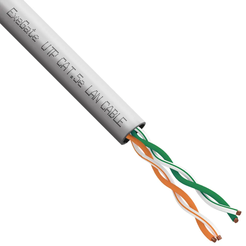 Кабель ExeGate UTP-2-C5e-CCA-S24-IN-PVC-GY-305 UTP 2 пары кат.5e CCA, 0.5мм (24AWG), 305м, серый, PVC