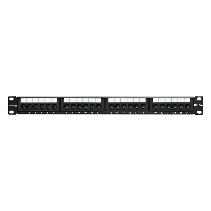 Патч-панель ExeGate EPP3-19-24-8P8C-C5e-110D (19", UTP, 24 port, cat.5e, KRONE&110(dual IDC), 1U, RoHS, Black, RTL)