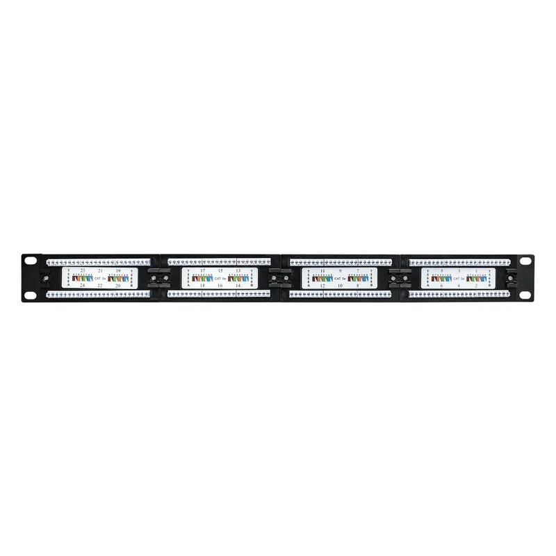Патч-панель ExeGate EPP3-19-24-8P8C-C5e-110D (19", UTP, 24 port, cat.5e, KRONE&110(dual IDC), 1U, RoHS, Black, RTL)