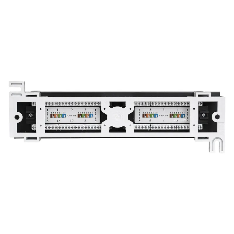 Патч-панель ExeGate EPPW-12-8P8C-C5e-FR (UTP, настенная, 12 port, cat.5e, KRONE&110(dual IDC), RoHS, Black, RTL)