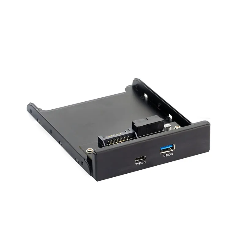 Планка USB на переднюю панель ExeGate U3H-617, 3,5", 1*USB3.0+1*TypeC, черная, металл, подсоединение к мат. плате