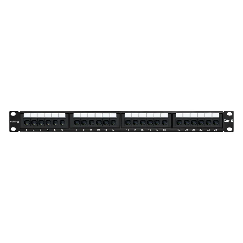 Патч-панель ExeGate EPP3-19-24-8P8C-C6-110D (19", UTP, 24 port, cat.6, KRONE&110(dual IDC), 1U, RoHS, Black, RTL)