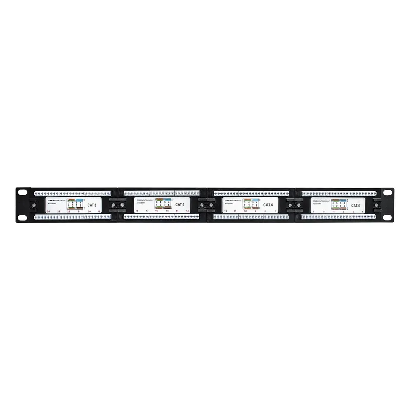 Патч-панель ExeGate EPP3-19-24-8P8C-C6-110D (19", UTP, 24 port, cat.6, KRONE&110(dual IDC), 1U, RoHS, Black, RTL)