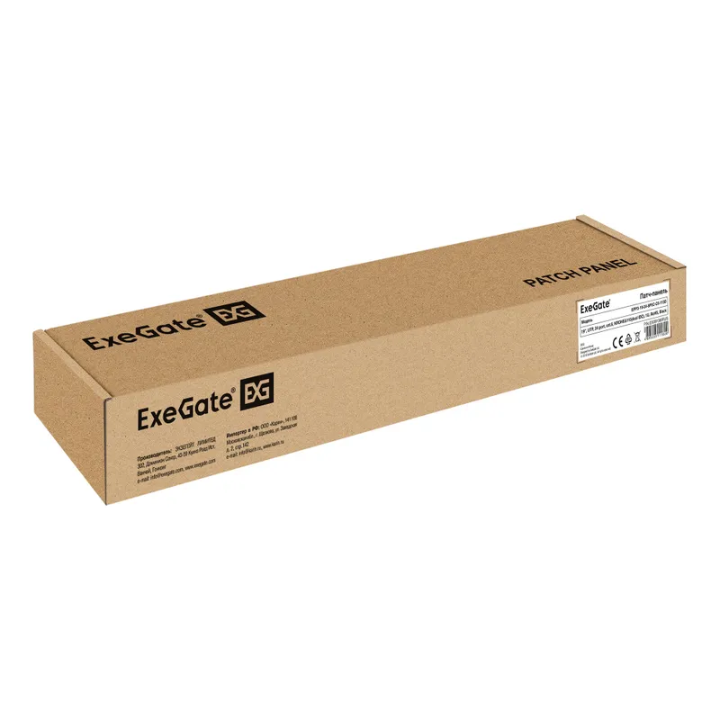 Патч-панель ExeGate EPP3-19-24-8P8C-C6-110D (19", UTP, 24 port, cat.6, KRONE&110(dual IDC), 1U, RoHS, Black, RTL)