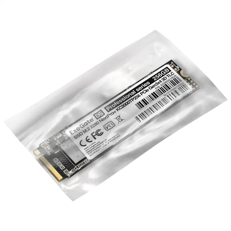 Накопитель SSD M.2 2280 PCIe 256GB ExeGate NextPro+ KC2000TP256 (PCIe Gen3x4, NVMe, 22x80mm, 3D TLC)