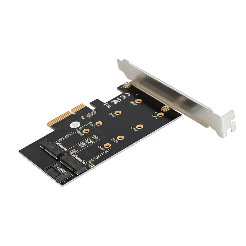 Переходник ExeGate EXE-509 (M.2 B key -> SATA + M.2 M Key -> PCI-E x4, для установки SSD M.2 B key и M key в слот PCI-E)