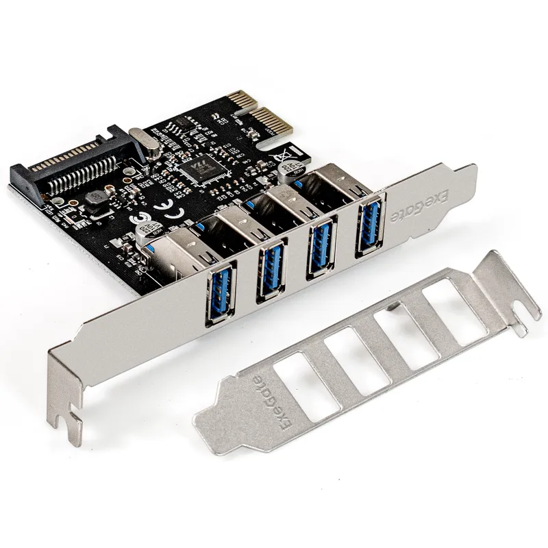 Контроллер ExeGate EXE-314 (PCI-E x1 v2.0, 4*USB3.0 ext., разъем доп.питания SATA 15pin, VIA Labs Chipset VL805)