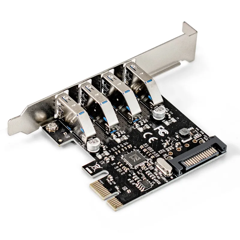 Контроллер ExeGate EXE-314 (PCI-E x1 v2.0, 4*USB3.0 ext., разъем доп.питания SATA 15pin, VIA Labs Chipset VL805)