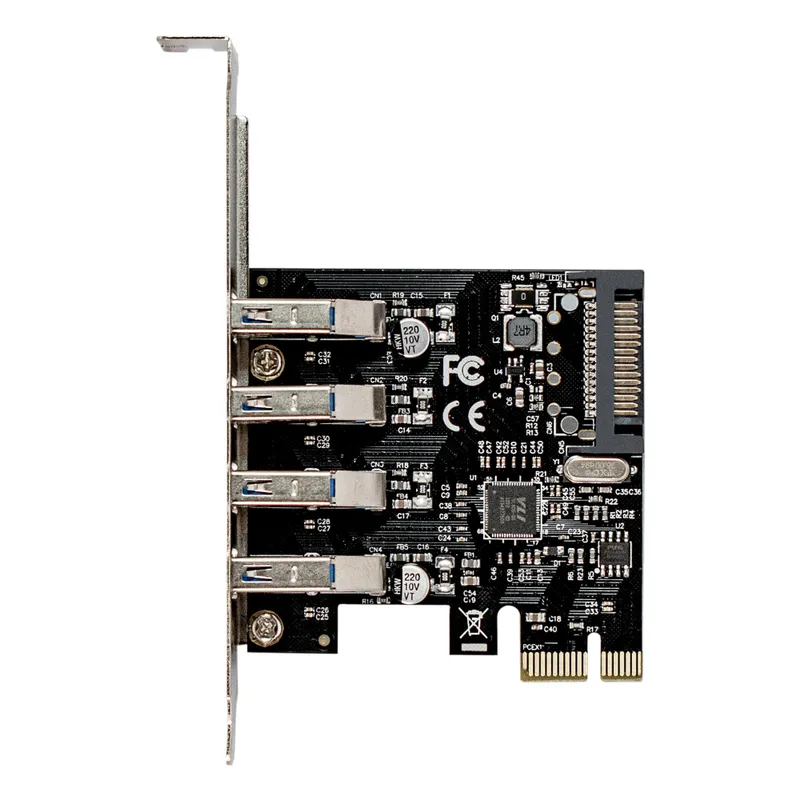 Контроллер ExeGate EXE-314 (PCI-E x1 v2.0, 4*USB3.0 ext., разъем доп.питания SATA 15pin, VIA Labs Chipset VL805)