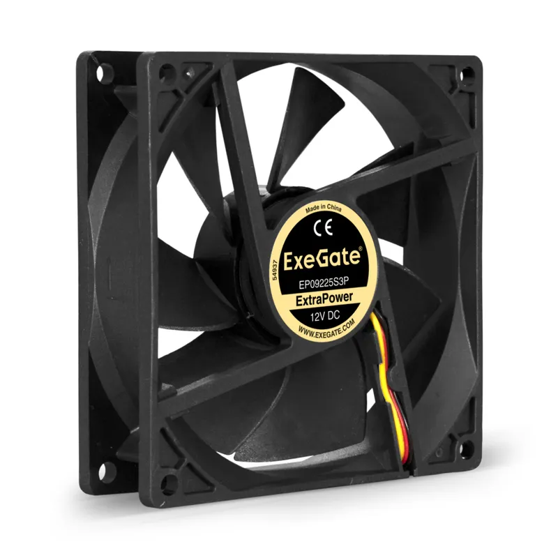 Вентилятор 12В DC ExeGate ExtraPower EP09225S3P (92x92x25 мм, Sleeve bearing (подшипник скольжения), 3pin, 2600RPM, 32dBA)