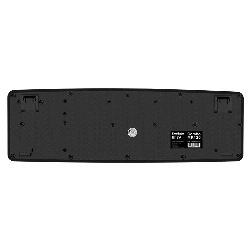 Комплект ExeGate Professional Standard Combo MK120 (клавиатура влагозащищенная 104кл. + мышь оптическая 1000dpi, 3 кнопки и колесо прокрутки, длина кабелей 1,5м; USB, черный, Color Box)