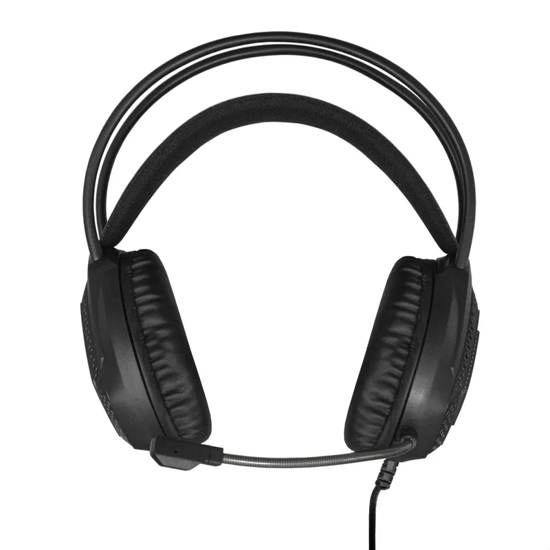 Полноразмерные игровые наушники с микрофоном (гарнитура) ExeGate Cosmos HS-704GL (регулировка оголовья, гибкий дежатель микрофона, объемный звук 7.1, длина кабеля 2.5м, динамик 50мм, 20-20000Гц, RGB подсветка, USB интерфейс, регулировка громкости, Color B