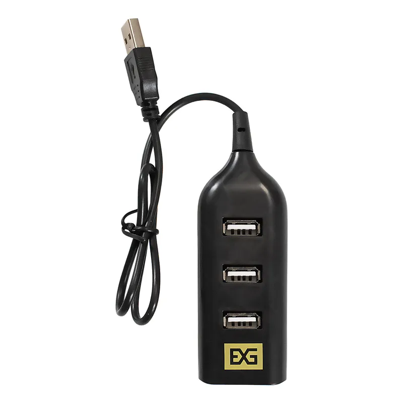 USB-Хаб (концентратор) 4-в-1 ExeGate DUB-42 (кабель-адаптер USB2.0 --> 4xUSB2.0, Plug&Play, черный)