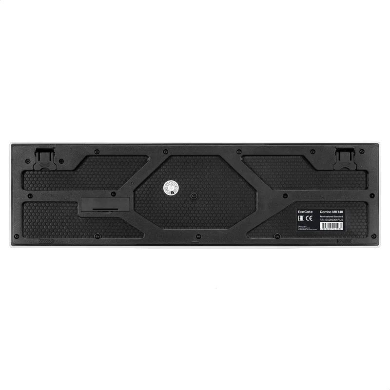 Комплект ExeGate Professional Standard Combo MK140 с подсветкой (клавиатура мультимедийная влагозащищенная 104кл. + мышь оптическая 1000dpi, 3 кнопки и колесо прокрутки, длина кабелей 1,5м; USB, белый/черный, Color Box)