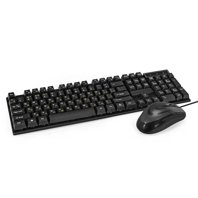 Комплект ExeGate Professional Standard Combo MK110-OEM (клавиатура мультимедийная влагозащищенная 104кл. + мышь оптическая 1000dpi, 3 кнопки и колесо прокрутки; USB, длина кабелей 1.5м, черный, brown box)