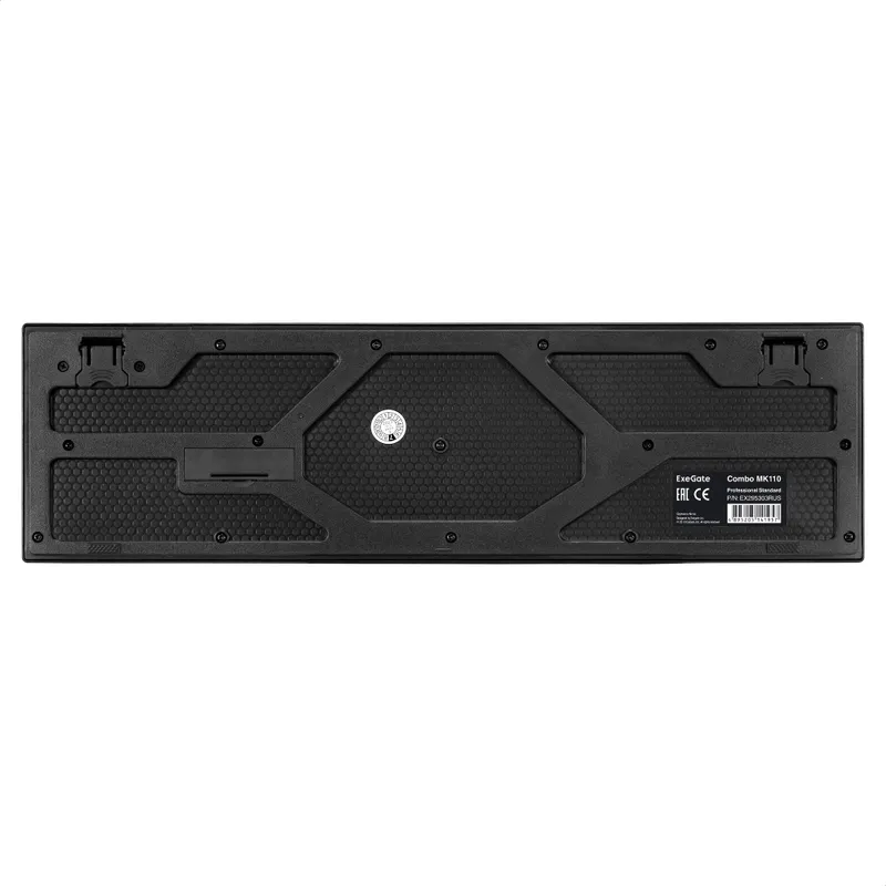 Комплект ExeGate Professional Standard Combo MK110-OEM (клавиатура мультимедийная влагозащищенная 104кл. + мышь оптическая 1000dpi, 3 кнопки и колесо прокрутки; USB, длина кабелей 1.5м, черный, brown box)