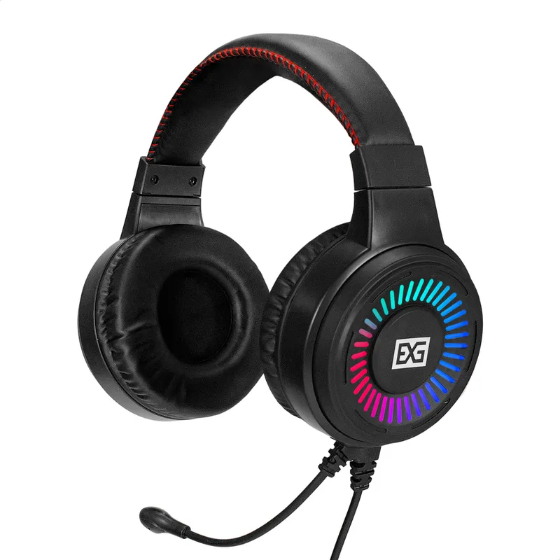 Полноразмерные игровые наушники с микрофоном (гарнитура) ExeGate Gaming HS-520G (регулировка оголовья, гибкий держатель микрофона, USB, 2x3.5мм, динамик 40мм, 20-20000Гц, длина кабеля 2.5м, регулировка громкости, RGB подсветка)