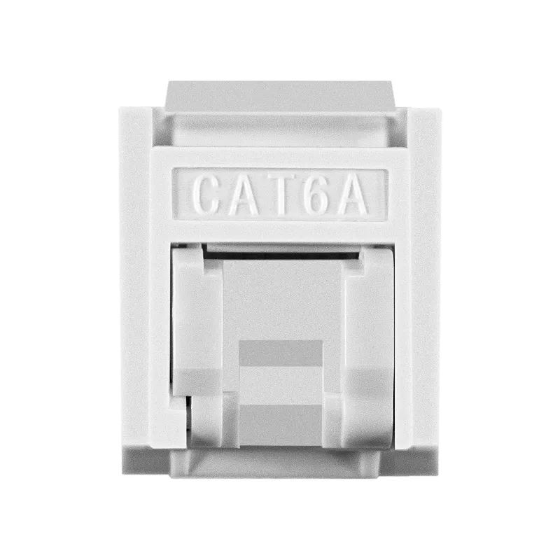 Модуль-вставка Keystone Jack RJ-45 ExeGate KJ-8P8C-U-C6A-180SH-Dual (Кат.6A, неэкранированная, 180 градусов, со шторками, IDC Krone/110)