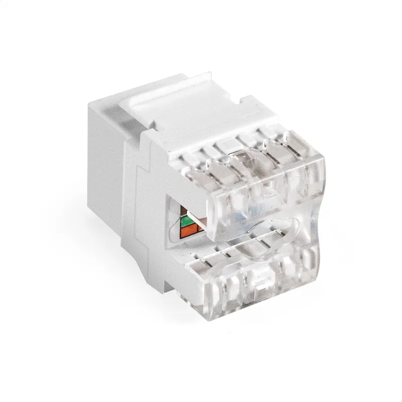 Модуль-вставка Keystone Jack RJ-45 ExeGate KJ-8P8C-U-C5e-180SH-Dual (Кат.5e, неэкранированная, 180 градусов, со шторками, IDC Krone/110)