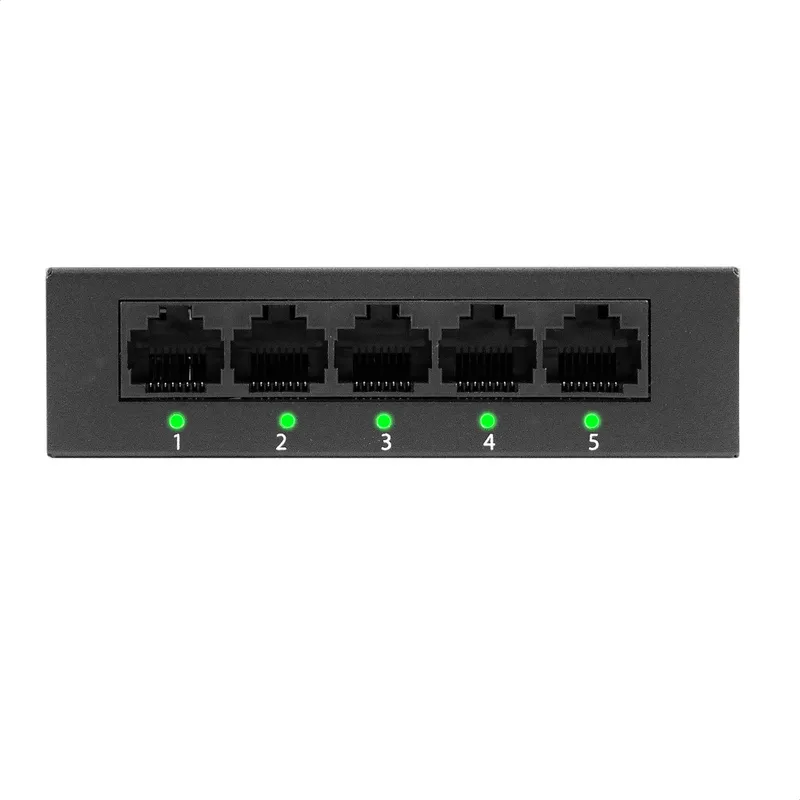 Коммутатор неуправляемый ExeGate EDES-1005D (5-портовый UTP 10/100Mbps, металлический корпус, с функцией энергосбережения (EEE), настольный/настенный)