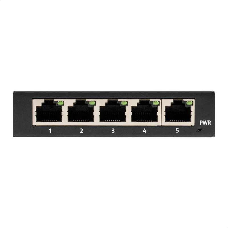 Коммутатор неуправляемый ExeGate EDGS-1005D (5-портовый гигабитный UTP 10/100/1000 Base-T, металлический корпус, с функцией энергосбережения (Green Ethernet Technology), настольный)