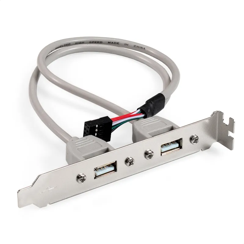 Планка портов в корпус 2xUSB2.0 ExeGate BrctUSB2-2A (USB 2.0 9pin (IDC 9pin F) --> 2x USB 2.0 Af, кабель 20см)