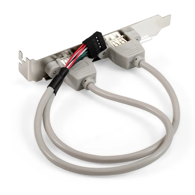 Планка портов в корпус 2xUSB2.0 ExeGate BrctUSB2-2A (USB 2.0 9pin (IDC 9pin F) --> 2x USB 2.0 Af, кабель 20см)