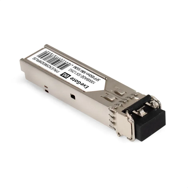 Трансивер SFP ExeGate EXT-1G-MM850-LC2-550M (1000Base-SX для многомодового оптического кабеля, 1,25 Гбит/с, Tx:850/Rx:850 нм, до 550 м, разъем Duplex LC)