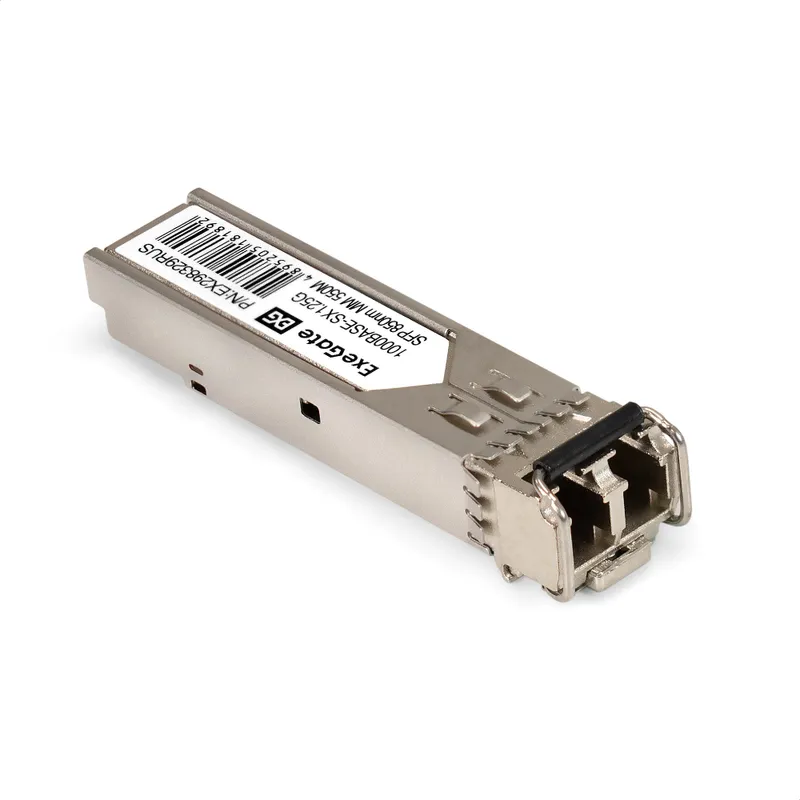 Трансивер SFP ExeGate EXT-1G-MM850-LC2-550M (1000Base-SX для многомодового оптического кабеля, 1,25 Гбит/с, Tx:850/Rx:850 нм, до 550 м, разъем Duplex LC)