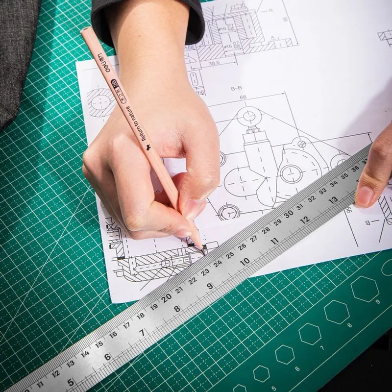  Линейка стальная Deli DL8050Y 500мм нержавеющая сталь