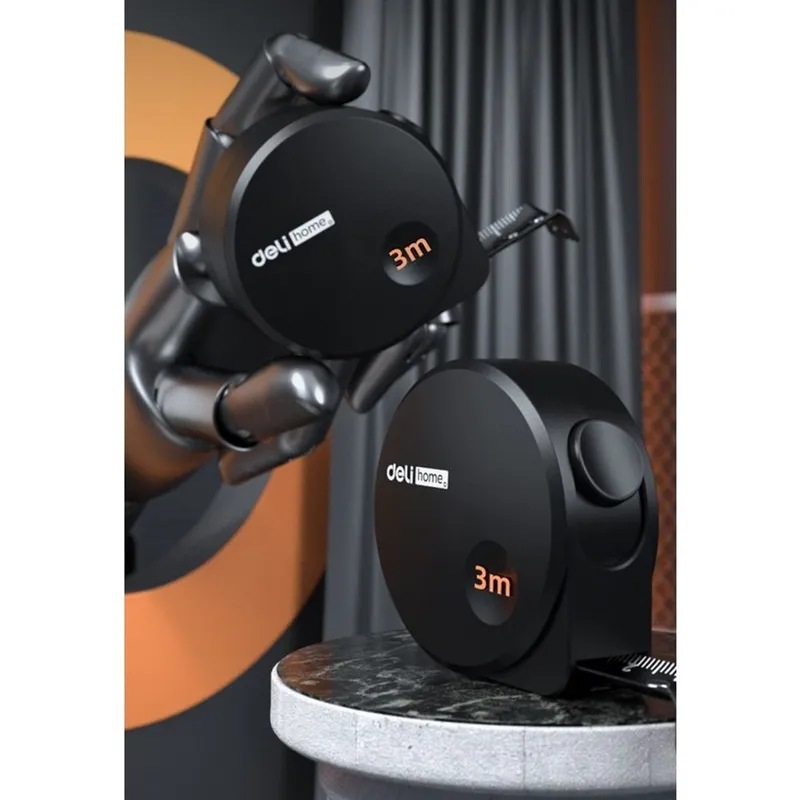 Измерительный и разметочный инструмент Рулетка Deli Home Series BlackHT8316 3м х 16мм, эксклюзивный дизайн, корпус - высококачественный софттач пластик