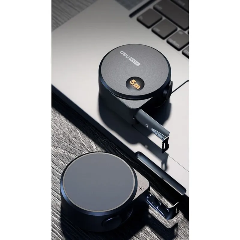  Рулетка Home Series Black HT8519 5м х 19мм, эксклюзивный дизайн, корпус - высококачественный софттач пластик