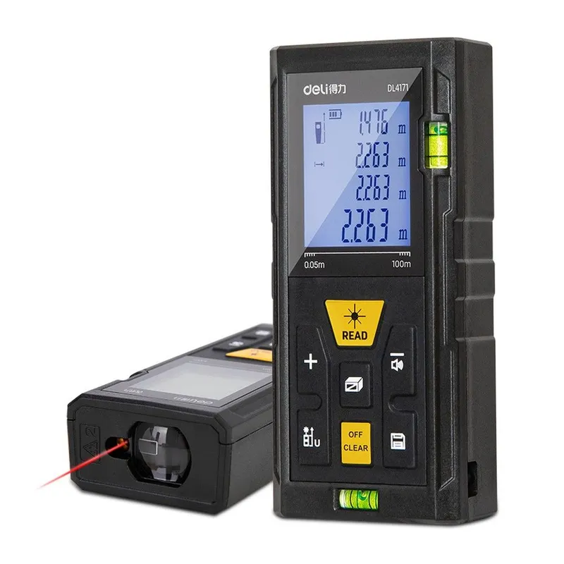 Лазерный дальномер Deli DL4171 Диапазон измерения 0,05;100м, точность измерения ±3мм