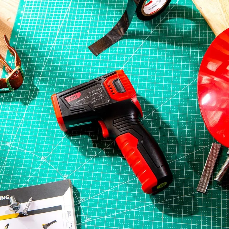 Инфракрасный пирометр (термометр) с цветным дисплеем Deli DL333380A -30…380°C