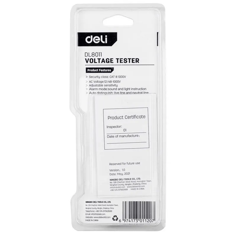 Детектор напряжения Deli DL8011 черный